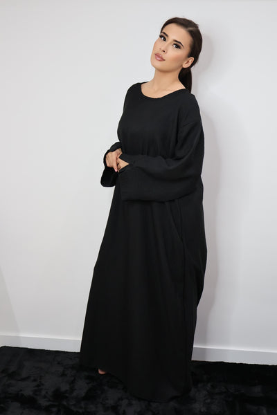 Linen dress black